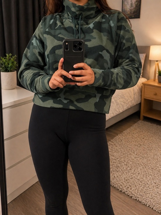 Old Navy Tops - Old Navy Green Camouflage Funnel Neck Pullover Hoodie